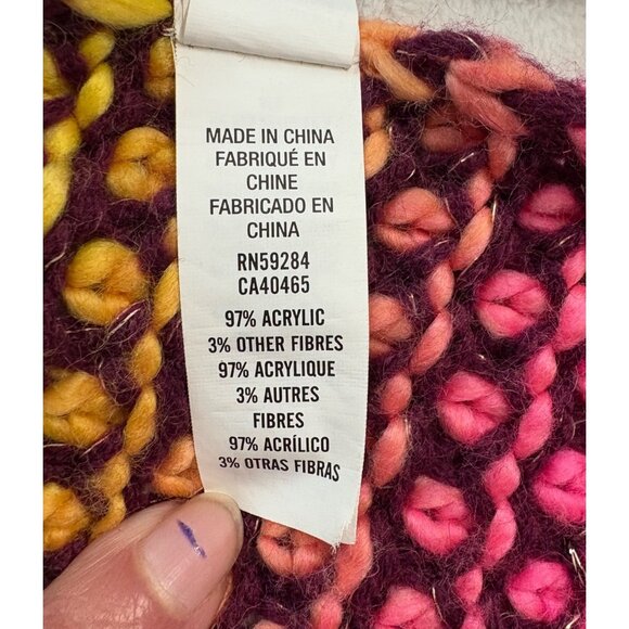 Colorful Crochet Chunky Knit Multicolor Girls Infinity Winter Scarf - Picture 6 of 7